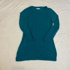 New York & Company Turquoise Knit Sweater Tunic